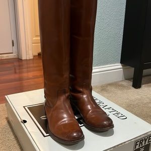 Frye Melissa button cognac boots size 8